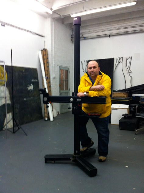 The INKA studio stand, and me, in the studio