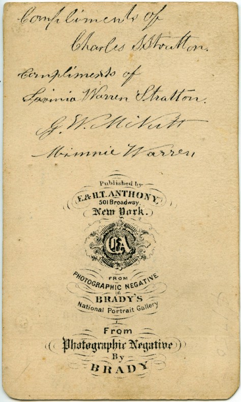 Reverse, Fairy Wedding CDV with facsimile autographs