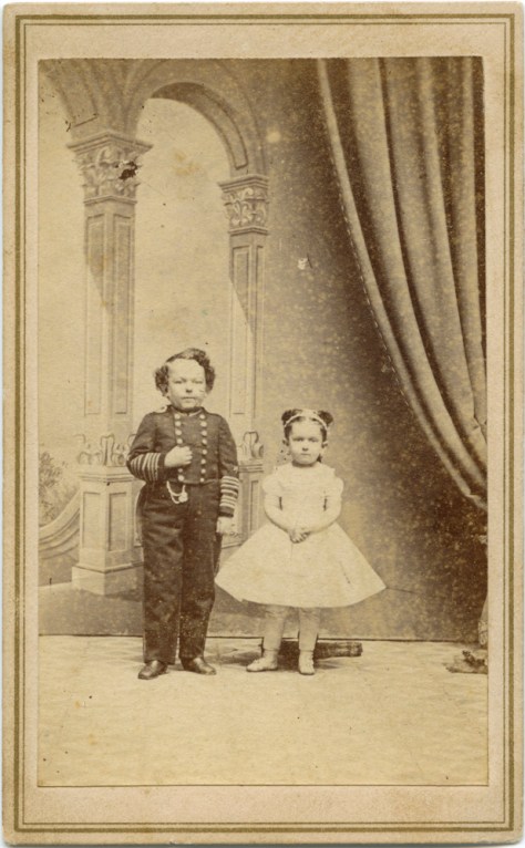 Commodore Nutt and unknown little woman, Anonymous CDV (probably Brady)