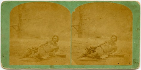 Chief Standing Buffalo, of the Winnebago tribe, copy stereoview