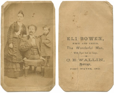 Eli Bowen, "The Man with Feet but No Legs" and family