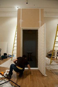 Nick, adjusting some tiles