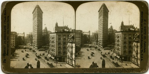 The Flatiron, looking South from Broadway at Madison Square Park