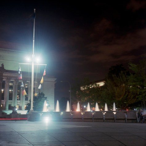 National Archives and the Navy Memorial, Young Couple, Nightfall National Archives and the Navy Memorial, Young Couple, Nightfall