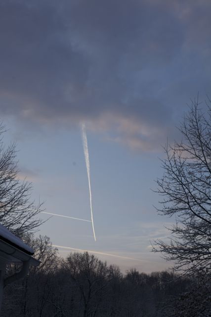Contrails, Dawn, Christmas Day 2012