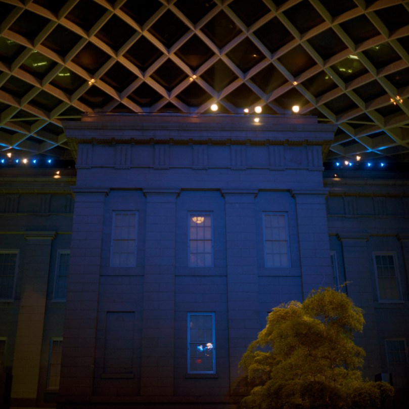 Kogod Courtyard, West Facade, Night
