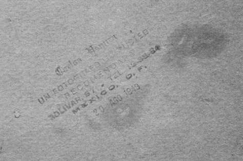 Photographer's imprint, verso, Boy in Toreador Suit