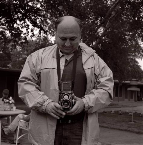 Me, in a Rolleiflex Duel with Steve Zimmerman