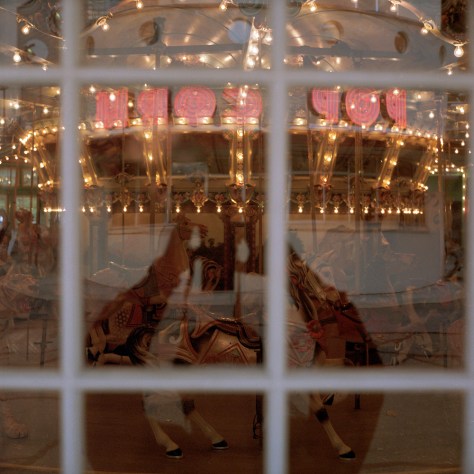 Glen Echo Carousel, Neon, Reflections