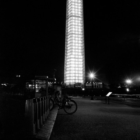 Bikeshare Kiosk, Washington Monument, NIght