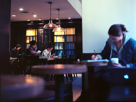 Students at Starbucks