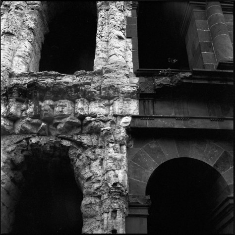 Theater of Marcellus, Detail, Black-and-White